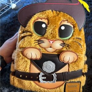 Loungefly Orange Furry Cat Backpack